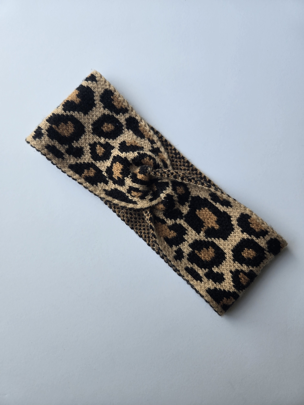 Express Leopard-Print Knit Twist Headband